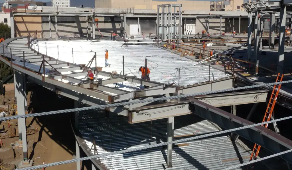 FCP-Santa-Monica-Place-Steel-Fabrication-Project-260515-Structural-Steel-Deck-View