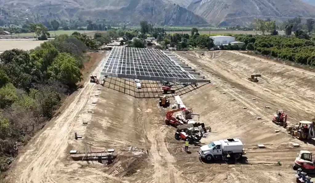 FCP Solar Array Reservoir Covers Showing Construction